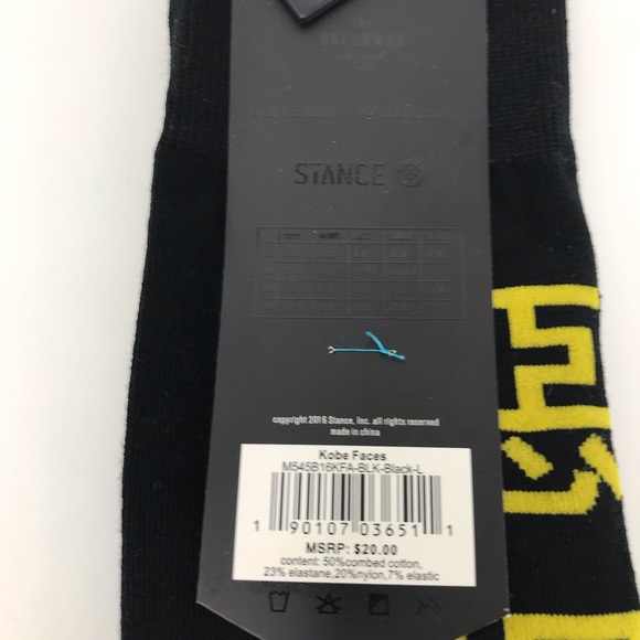 STANCE Kobe Bryant Faces Men's Socks LARGE - 9-12 - Picture 10 of 10